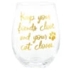 Hallmark Keep Your Cat Closer Stemless Wine Glass, 17 Oz. -Quality Home Store 0001FUR1030