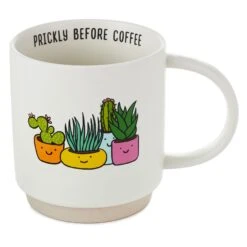 Hallmark Prickly Before Coffee Succulents Funny Mug, 16 Oz.
