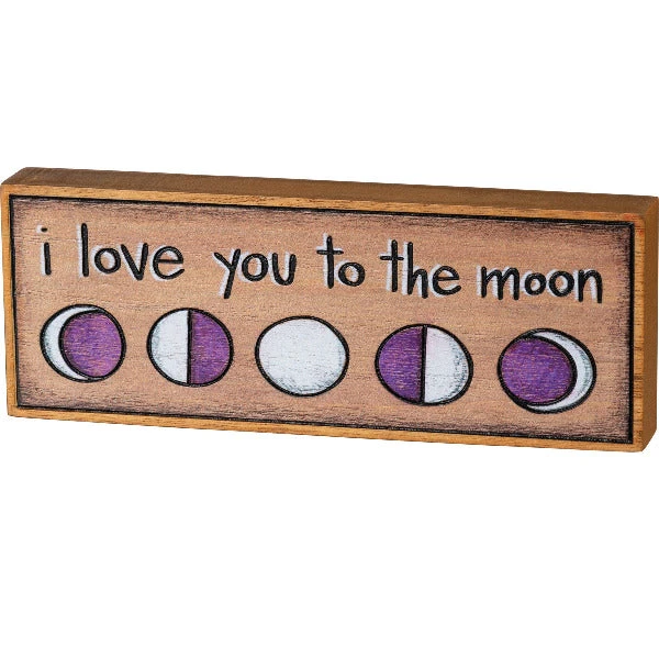 Moon Phases Block Sign I Love You To The Moon 3 Moon Phases Block Sign I Love You To The Moon