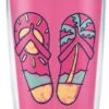 Life Is Good Pink Flip Flops Navy Lid 16 Oz Tervis Tumbler -Quality Home Store 1285382