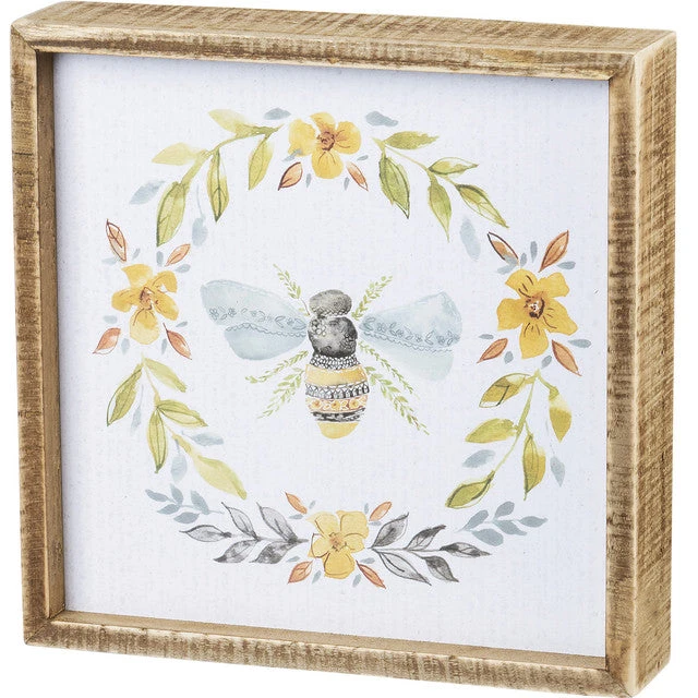 Inset Wood Sign - Bee 3 Inset Wood Sign - Bee