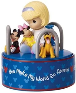 Precious Moments Disney Girl With Mickey And Friends Rotating Musical
