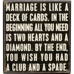 Wood Sign - Marriage Is Like A Deck Of Cards