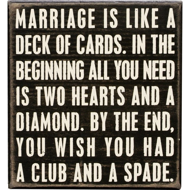 Wood Sign - Marriage Is Like A Deck Of Cards 3 Wood Sign - Marriage Is Like A Deck Of Cards