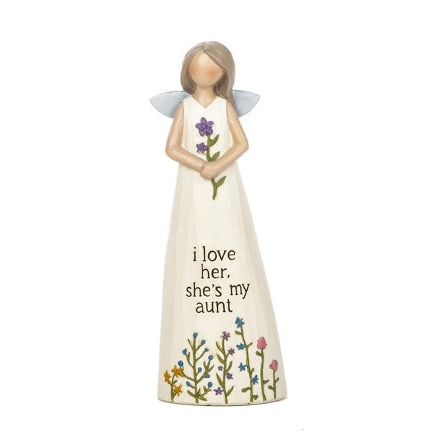 I Love Her She's My Aunt Angel Figurine Holding Flower 3 I Love Her She's My Aunt Angel Figurine Holding Flower