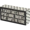 Box Sign A Teacher Takes A Hand Opens A Mind Touches A Heart Shapes The Future