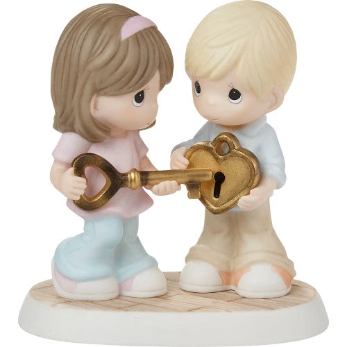 Precious Moments You Have The Key To My Heart Couple Porcelain Figurine 3 Precious Moments You Have The Key To My Heart Couple Porcelain Figurine