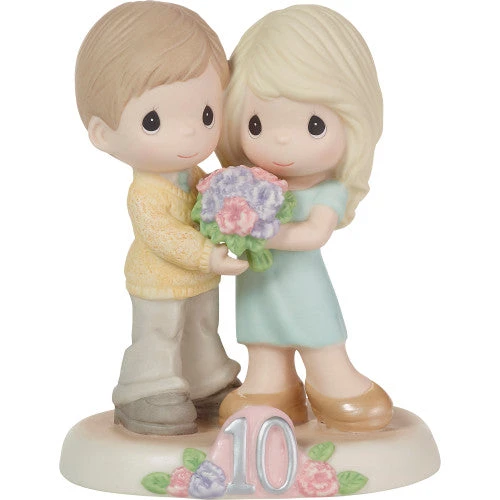 Precious Moments Couple Holding Sweet Pea Bouquet 10th Anniversary Figurine 3 Precious Moments Couple Holding Sweet Pea Bouquet 10th Anniversary Figurine