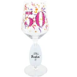 50 Birthday Wine Glass With Gemstone 17 Oz.