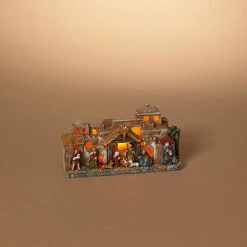 8.2" Battery Operated Lighted Resin Nativity Scene