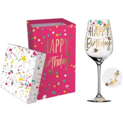 Happy Birthday 12 Oz. Wine Glass With Box