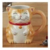 Sculpted 3-Dimensional 18 Oz. Cat Mug Orange Ginger Tabby Cat -Quality Home Store 37390