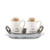 Mud Pie Mini Pitcher Salt & Pepper Caddy Set 2 Mud Pie Mini Pitcher Salt & Pepper Caddy Set -Quality Home Store 40250009