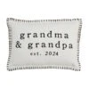 Grandma & Grandpa Est. 2024 Pillow Cotton Lumbar Pillow With Stitch Trim -Quality Home Store 41600994