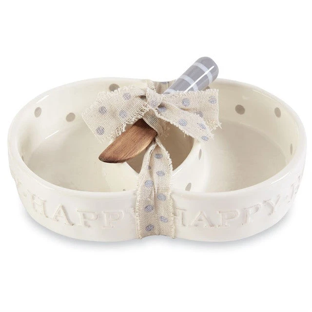 Mud Pie Happy Three Section Server Set With Spreader 3 Mud Pie Happy Three Section Server Set With Spreader