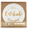 Dessert Plate And Fork Set Let's Celebrate Everyday -Quality Home Store 4595001C