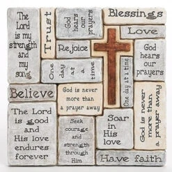 Cross Plaque With Words Of Encouragement And Prayers