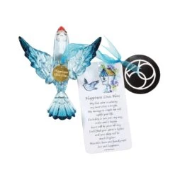 Happiness Lives Here Blue Bird Ornament With Charm And Poem Card 6 Happiness Lives Here Blue Bird Ornament With Charm And Poem Card -Quality Home Store 6006057 2 high res