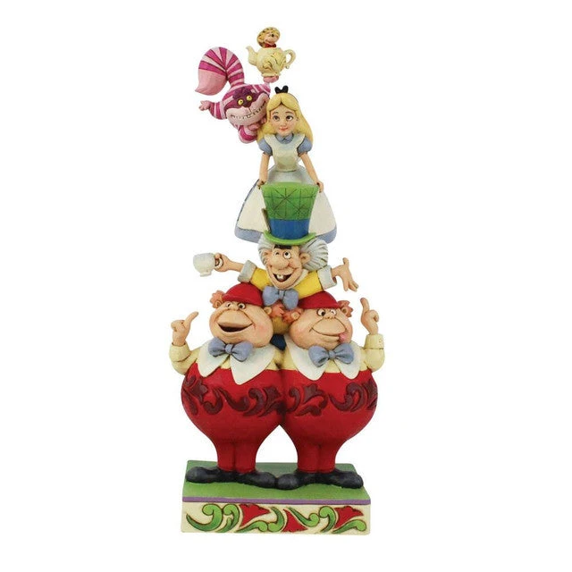 Jim Shore Disney Alice In Wonderland Stacked We're All Mad Here Figurine 3 Jim Shore Disney Alice In Wonderland Stacked We're All Mad Here Figurine