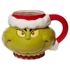 Santa Grinch Sculpted Mug 32 Oz.