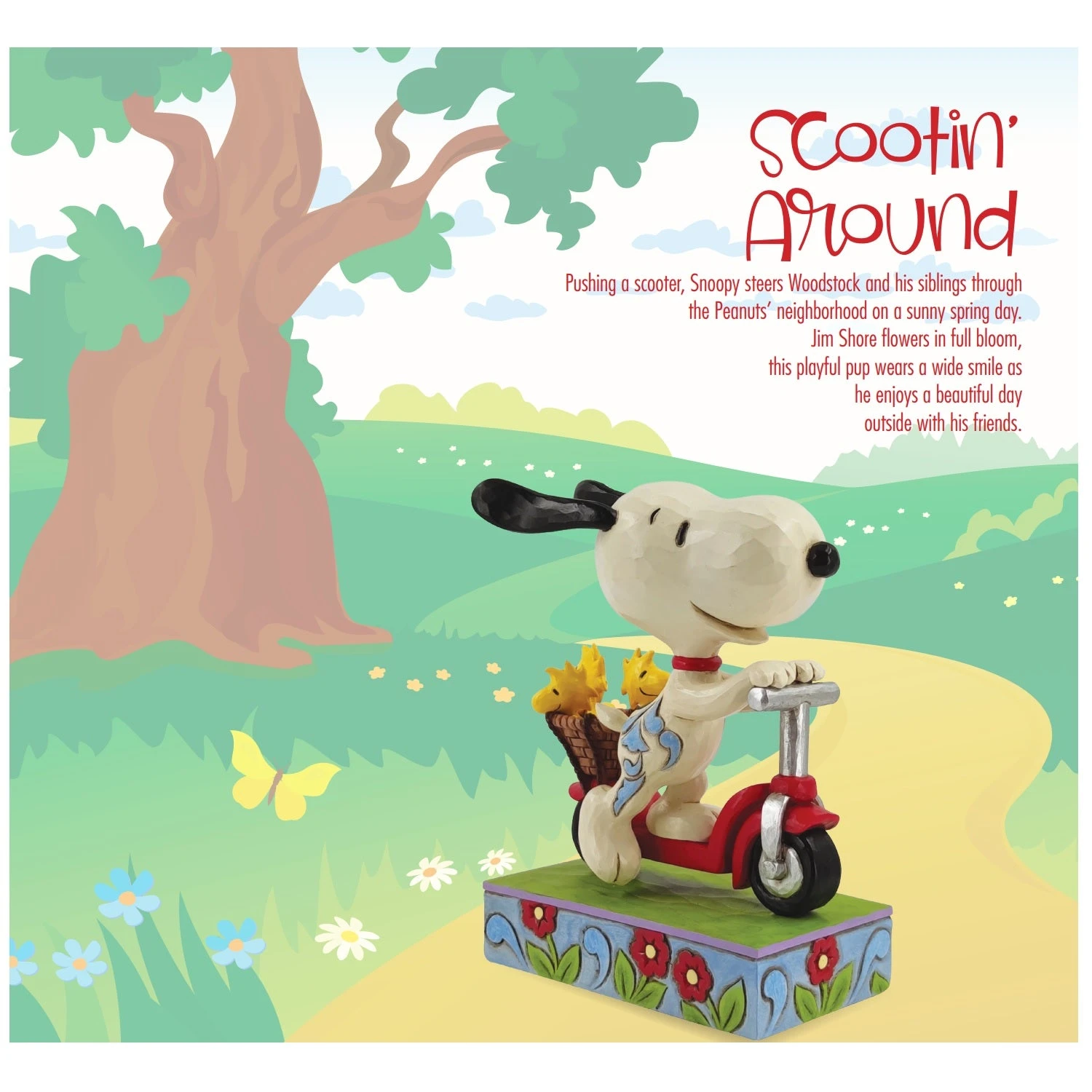 Jim Shore Peanuts Snoopy Woodstock Riding A Scooter Scootin' Around Hallmark Exclusive Figurine 4 Jim Shore Peanuts Snoopy Woodstock Riding A Scooter Scootin' Around Hallmark Exclusive Figurine - Image 2