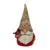 Jim Shore Gnome With Spring Floral Hat Holding A Cardinal Bird "Redbird Beauty" Figurine -Quality Home Store 6010284