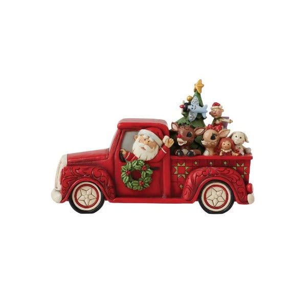 Jim Shore Rudolph And Friends In Red Pickup Truck Figurine 3 Jim Shore Rudolph And Friends In Red Pickup Truck Figurine