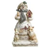 Jim Shore White Woodland Snowman With Furry Friends And A Birdhouse 18" Statue -Quality Home Store 6011613