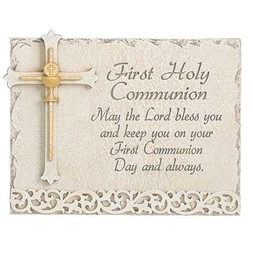 First Holy Communion Plaque With Gold Chalice From Joseph Studio 3 First Holy Communion Plaque With Gold Chalice From Joseph Studio