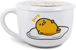 Silver Buffalo Sanrio Gudetama Burp Late Night Snack Lazy Egg Ceramic Soup Mug With Vented Plastic Lid, 24 Ounces -Quality Home Store 618L6CSHudL. AC SL1500