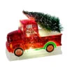Light Up Holiday Red Truck With Christmas Tree Water Dome, 8" 2 Light Up Holiday Red Truck With Christmas Tree Water Dome, 8" -Quality Home Store 69237 C