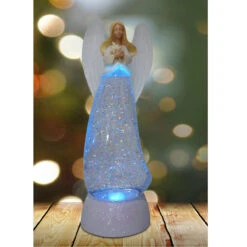 10.5" Color Changing LED Light Up Glitter Swirling Angel Holding Star -Quality Home Store 71311 C 3