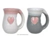 White Pink And Gray 16 Oz. Embossed Ombre Heart Cozy Handwarmer Mug -Quality Home Store 72162 CM
