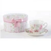 Porcelain Tea Cup & Saucer Pink Peony In Gift Box 2 Porcelain Tea Cup & Saucer Pink Peony In Gift Box -Quality Home Store 8151 6