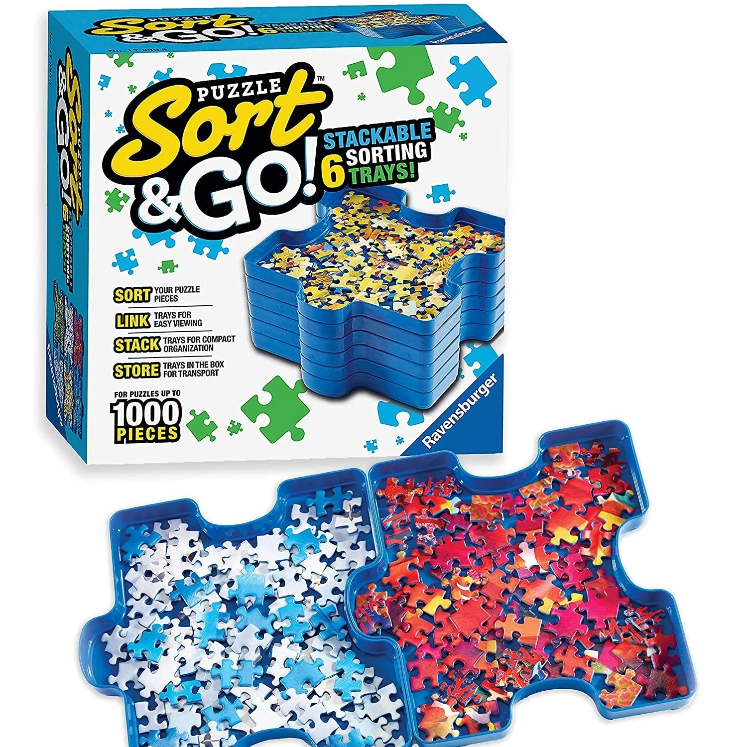 Ravensburger Sort And Go Jigsaw Puzzle Accessory Sorting Trays For Up To 1000 Pieces 3 Ravensburger Sort And Go Jigsaw Puzzle Accessory Sorting Trays For Up To 1000 Pieces