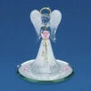 Angel By Your Side With Pink Rose Glass Figurine -Quality Home Store A3879 YS