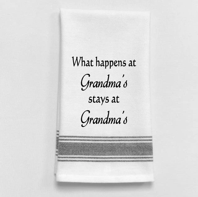 Kitchen Towel "What Happens At Grandma's" 3 Kitchen Towel "What Happens At Grandma's"