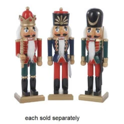 10" Wooden Soldier Nutcracker Figurine On Square Base