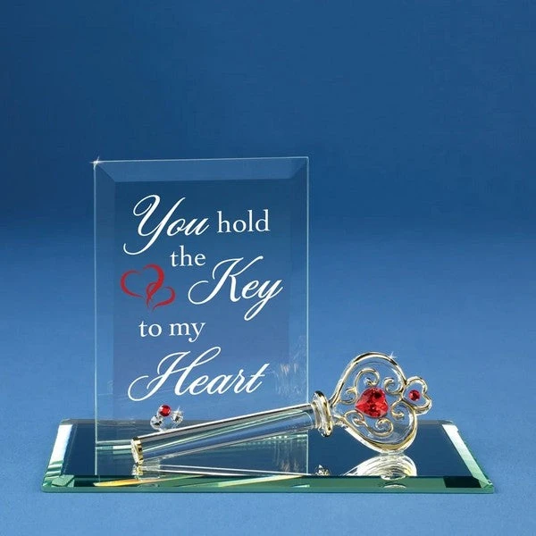 You Hold The Key To My Heart With Gold Key And Red Crystal Heart Glass Figurine 3 You Hold The Key To My Heart With Gold Key And Red Crystal Heart Glass Figurine