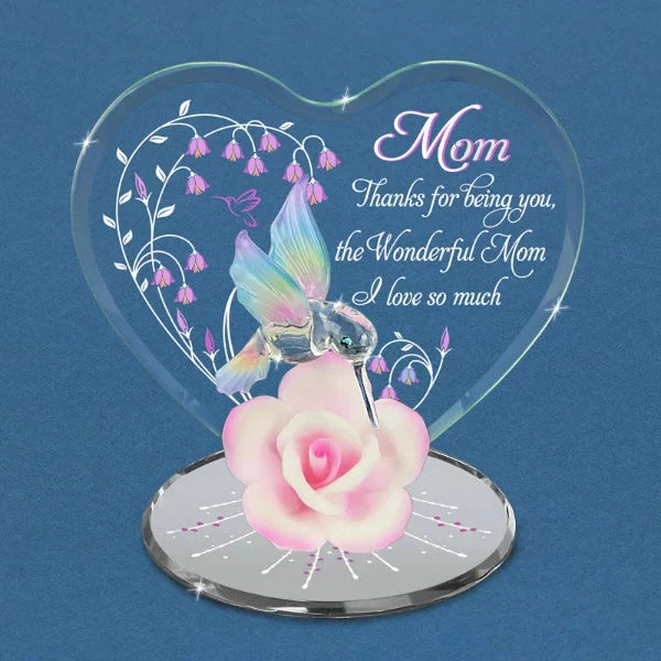 Glass Baron "Wonderful Mom" Hummingbird Figurine 3 Glass Baron "Wonderful Mom" Hummingbird Figurine