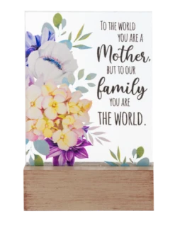 To The World You Are A Mother, But To Our Family You Are The World Glass Block