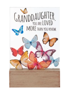 Granddaughter, You Are Loved More Than You Know Glass Block