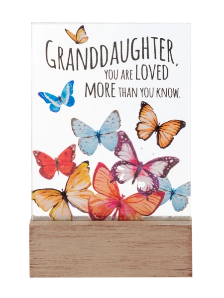 Granddaughter, You Are Loved More Than You Know Glass Block 3 Granddaughter, You Are Loved More Than You Know Glass Block