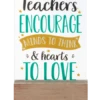 Teachers Encourage Minds To Think & Hearts To Love Glass Block -Quality Home Store ER79847
