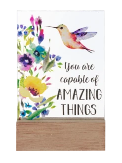 You Are Capable Of Amazing Things Glass Block
