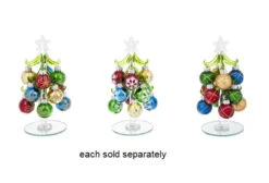 6" Glass Christmas Tree With Ornaments