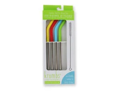 4-Pack Stainless Steel Straws With Brush