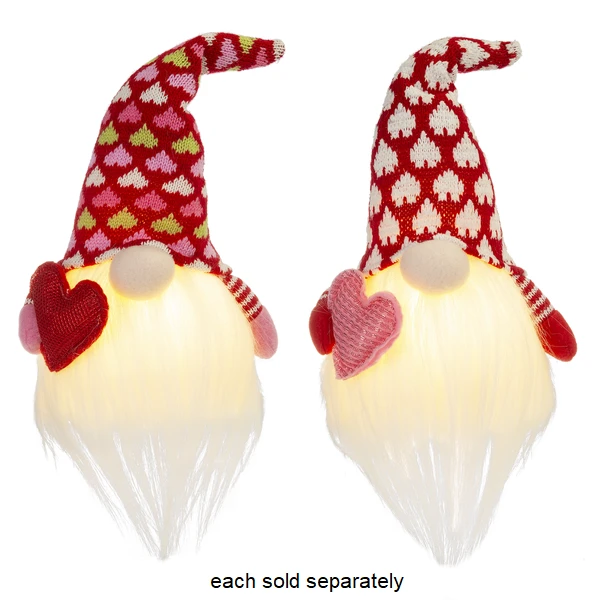 LED Light Up Valentine Gnome Stuffed Plush 3 LED Light Up Valentine Gnome Stuffed Plush