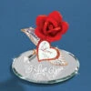 I Love You Red Rose Glass Figurine -Quality Home Store P4 446 R5