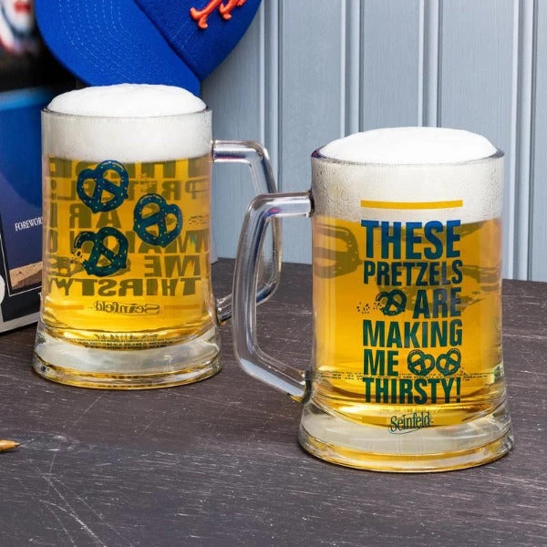Seinfeld Glass Stein These Pretzels Are Making Me Thirsty 3 Seinfeld Glass Stein These Pretzels Are Making Me Thirsty